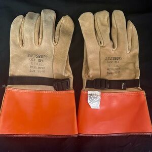 SALISBURY 133-4 Leather Protectors Size 9 1/2- 10 Wear Over 12” OAL length Glove